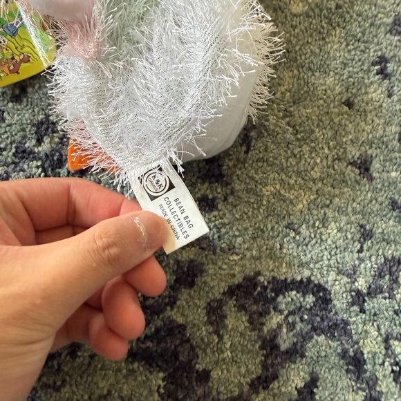 NEW WITH TAGS Mary’s Little Menagerie Fluffy White Easter Duck Bean Bag Plush - Picture 4 of 5